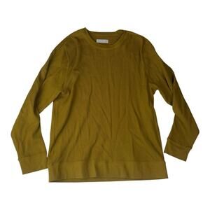 Everlane Men's xl thermal yellow gold Crewneck waffle long sleeve shirt.